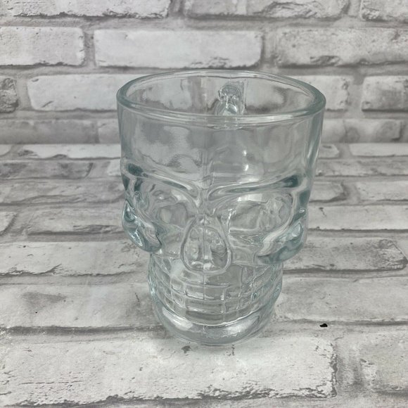 Earthbound Trading Glass Skull Mug Bar Drinking Glass Mug Cocktail New In Box - Picture 2 of 4